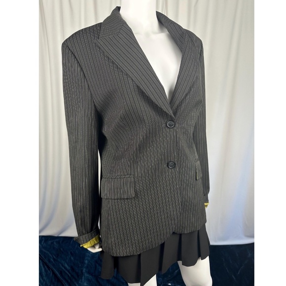 Vintage 2000’s Esprit Collection Black Pinstripe Blazer • Buttons - M/L - Picture 9 of 10